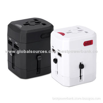Hot Sell Dual USB 2,500mA Mobile Phone Chargers, International Adapter UK, US, AU, ES Plugs